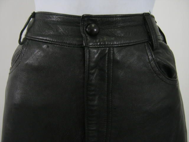 ANNA SUI Black Leather Pants Sz 8  