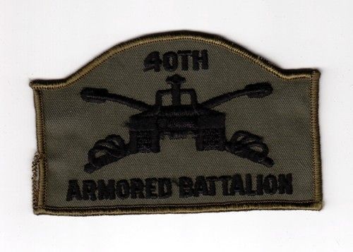 Army Patch TCQC   40th Armored Battalion  