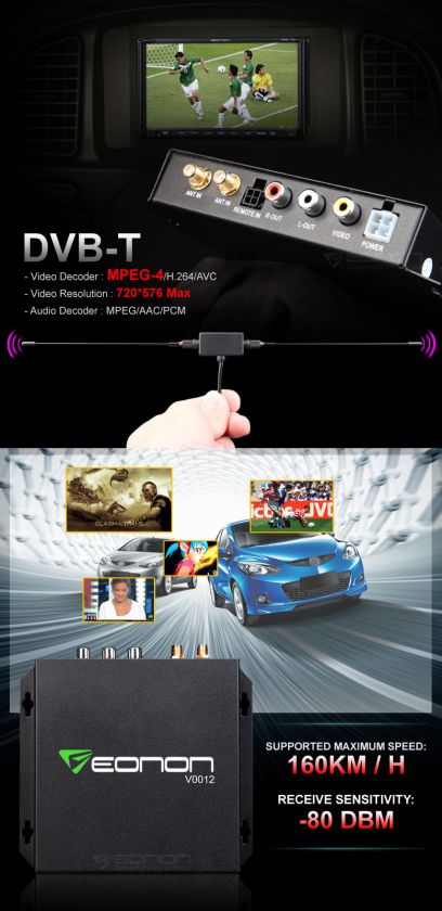 EONON V0012 DVB T HD DIGITAL TV RECEIVER MPEG 4 H.264  
