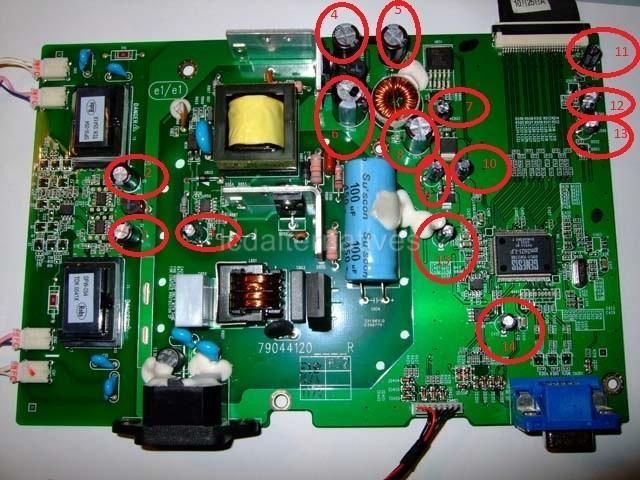 Repair Kit, DELL E176FPf LCD Monitor, Capacitors 729440707750  