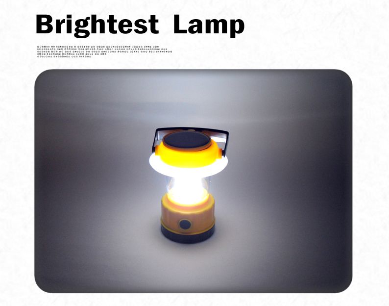 Solar panel Lantern Camping LED Light Lamp Brightest  