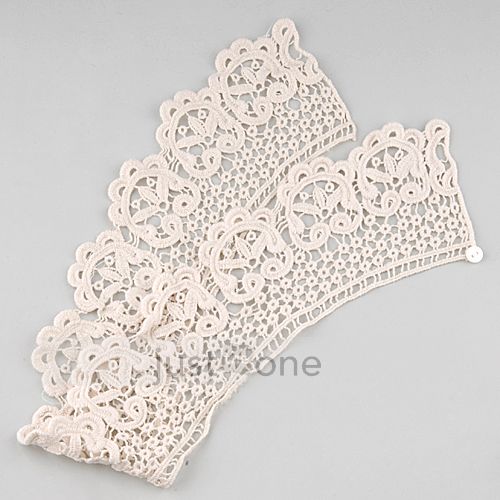 Women Lady Girl Lace Flower Fake extra removable Collar Neck Shawl 