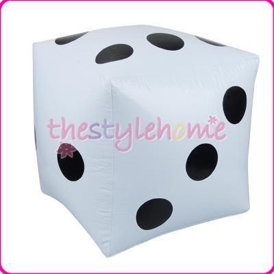 White JUMBO Inflatable DICE Pool Toy PARTY Favor/DECOR  