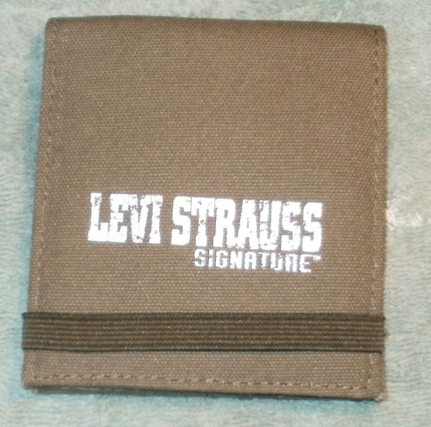 MENS LEVI S LEVI ARMY GREEN BIFOLD CANVAS WALLET NEW WITH TAG  