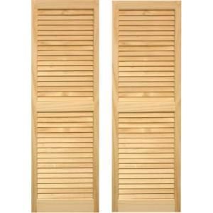 15 x 39 Wood Louvered Shutter (Fixed)  DEFECTIVE SOLD AS IS  