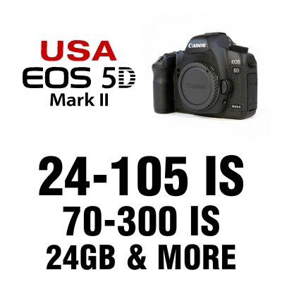 USA Canon Model 5D Mark II SLR Body + 2 Lens Kit 24 105 IS, 70 300 IS 